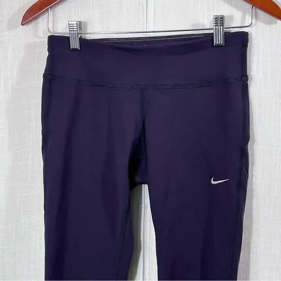 Nike Dri Fit Power Epic Run Crop Tights Workout Running Leggings Sz S - Picture 5 of 11